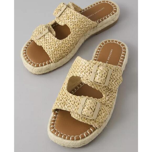 American Eagle Raffia Slide Sandal - Size - 9 - Picture 1 of 6